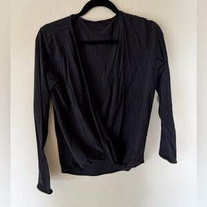 lululemon athletica Black Drape Front Blouse